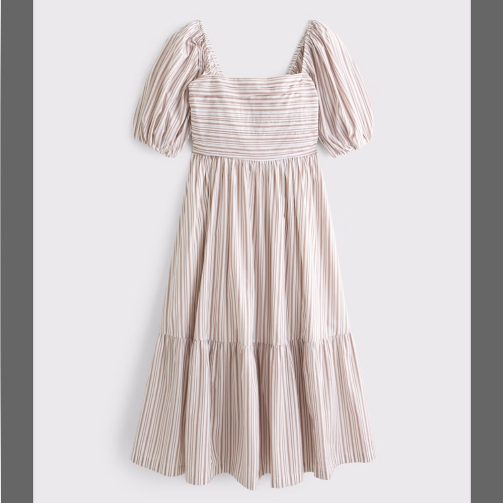 The A&F Emerson Poplin Puff Sleeve Midi Dress
